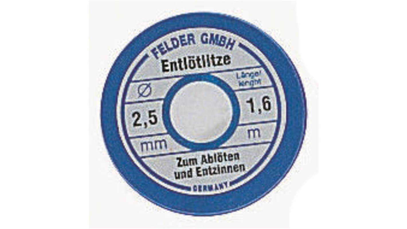 Felder Löttechnik 27.162 Entlötlitze, 2.5mm x 1.6m