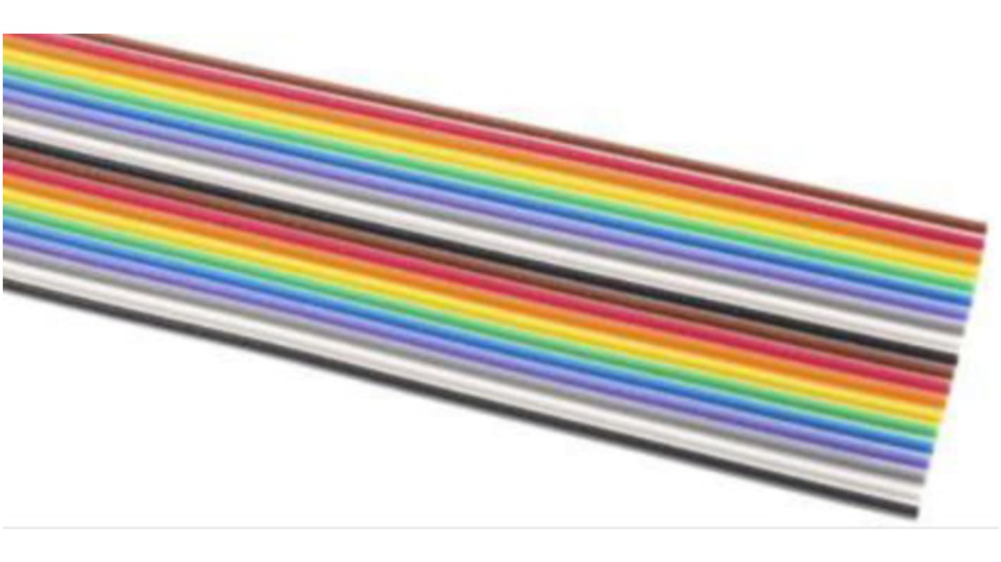 3M 3302 Series Flat Ribbon Cable, 34-Way, 1.27mm Pitch, 30m Length