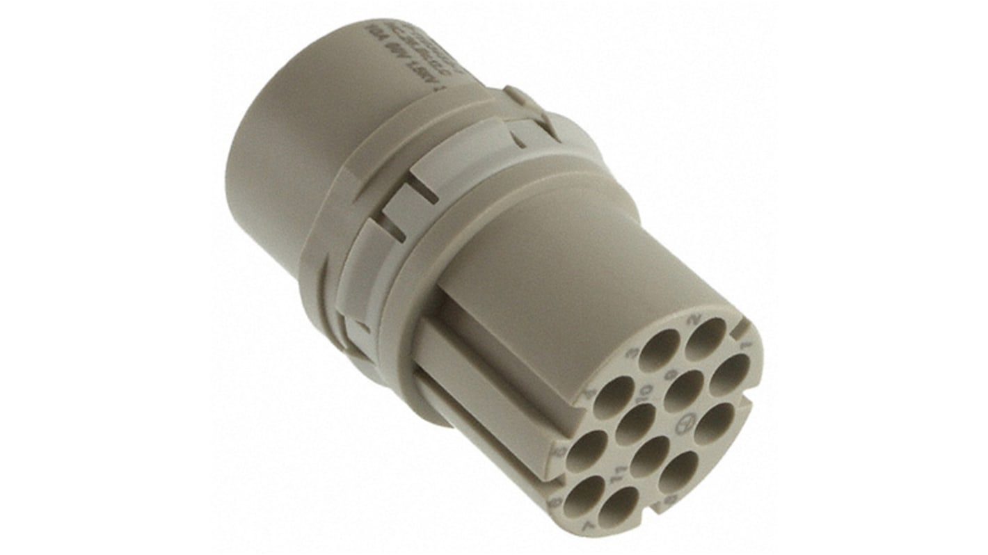 TE Connectivity Connector, 12 Contacts, Cable Mount, Plug, Male, IP65, CHC, HC25, HTS Series