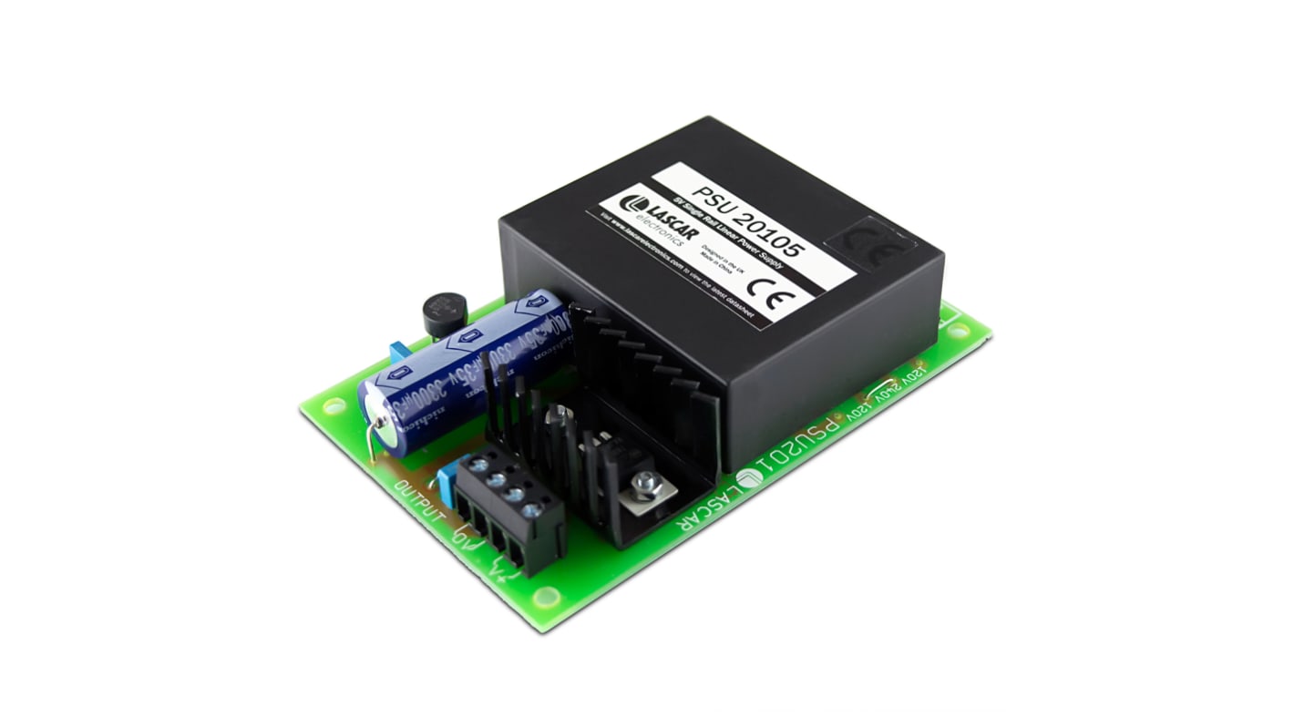 Lascar Open Frame Linear Power Supply, 250V ac Input, 4.75 → 5.25V dc Output, 1A Output