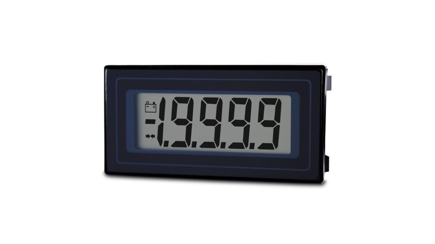 Voltímetro digital DC Lascar, con display LCD, 4.5 dígitos, precisión ±1%, alim. 6 → 14 V., dim. 57mm x 27mm