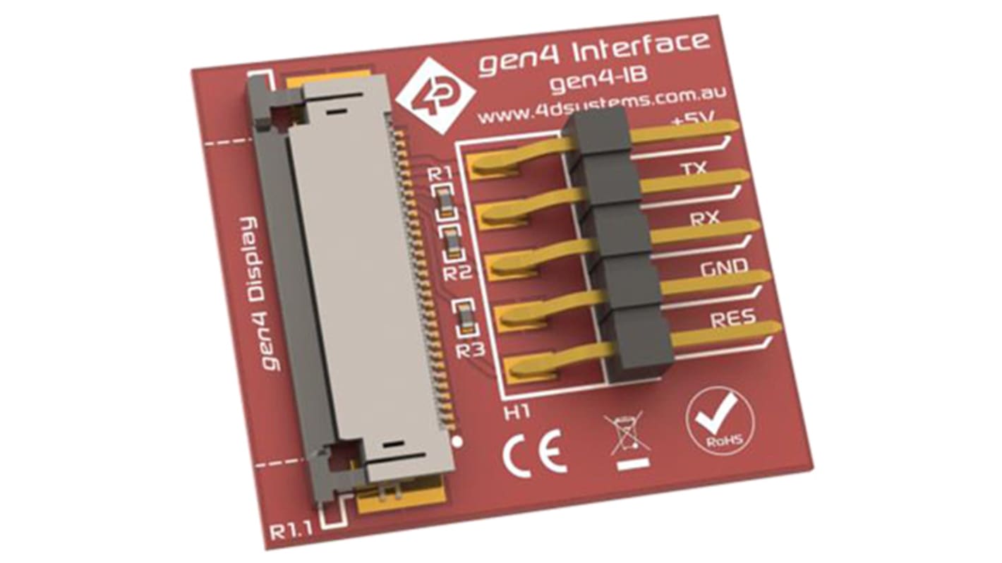 Graphics Display Development Kit 4D Systems para Módulos de pantalla LCD de 4. generación uUSB-PA5-II o cable de