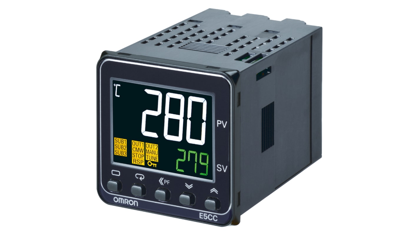 Régulateur de température PID Omron, E5CC, 24 V (c.a./c.c.), 48 x 48mm, 1 sortie sorties , SSR, relais statique, logique
