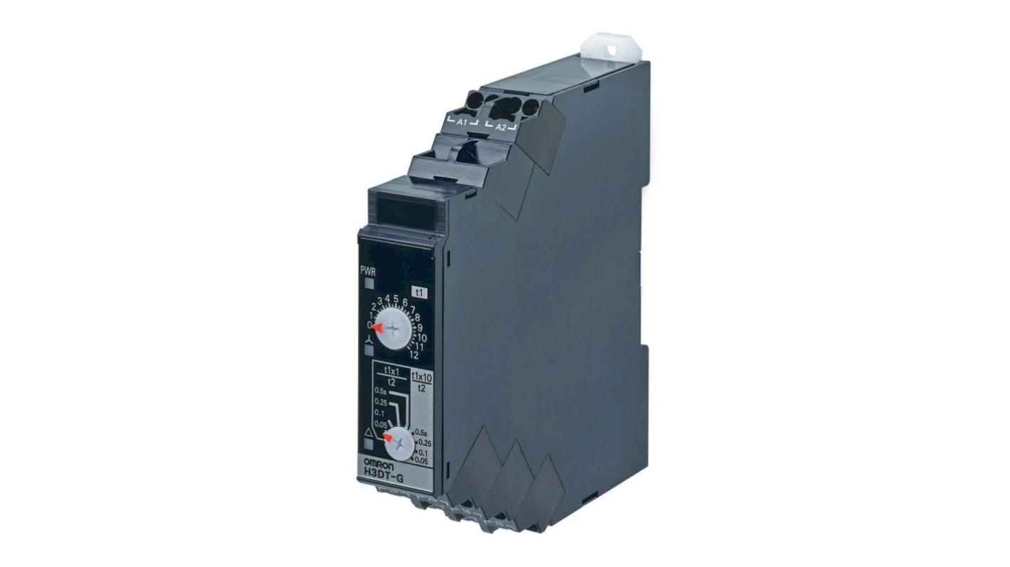 Omron H3DT Series DIN Rail Mount Timer Relay, 24 → 240V ac/dc, 2-Contact, 1 → 120s, 1-Function, SPDT