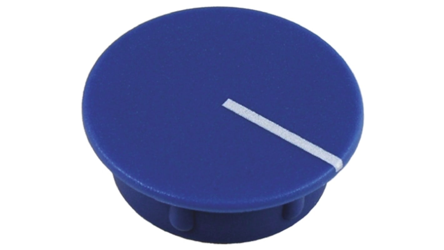 Sifam Kék potenciométer gombsapka Fehér színű jelzőfénnyel , forgatógomb Ø: 21mm