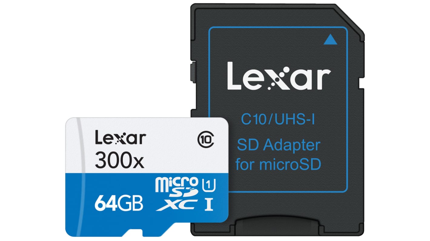 Lexar 64 GB MicroSDXC Micro SD Card, Class 10, UHS-1 U1