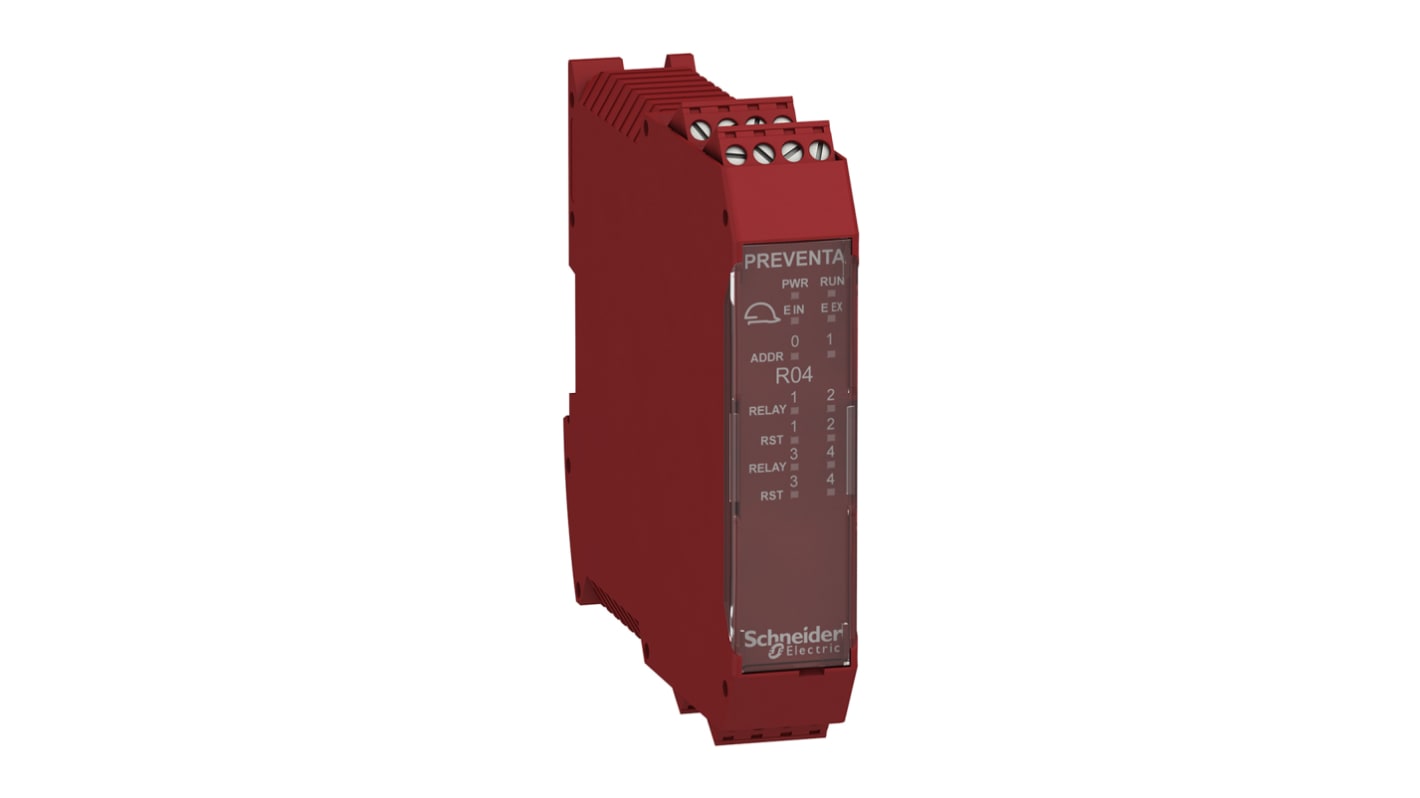 Schneider Electric XPSMCM Series Output Module, 4 Inputs, 4 Outputs, 24 V dc