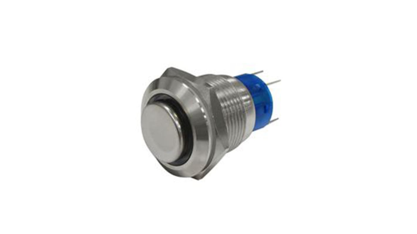 RS PRO Illuminated Push Button Switch, Momentary, Panel Mount, 19.2mm Cutout, DPDT, Green LED, 250V ac, IP67