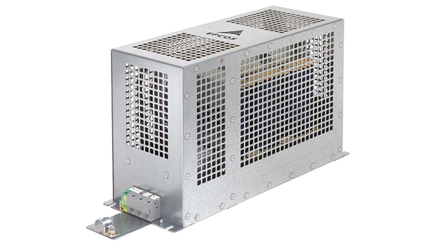 EPCOS EMC-szűrő 95A, 520 V AC, 50/60Hz, Sasszira szerelhető, lezárás: Sorkapocs, B84143V sorozat