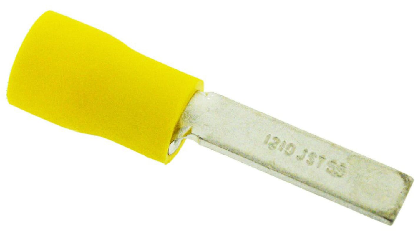 JST Insulated Crimp Blade Terminal 18.6mm Blade Length, 2.6mm² to 6.6mm², 12AWG to 10AWG, Yellow