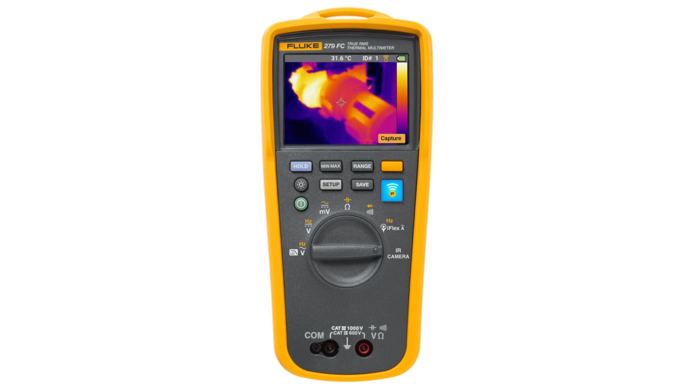 Fluke 279 FC Handheld Digital Multimeter, True RMS, 2.5kA ac Max, 1000V ac Max - RS Calibrated