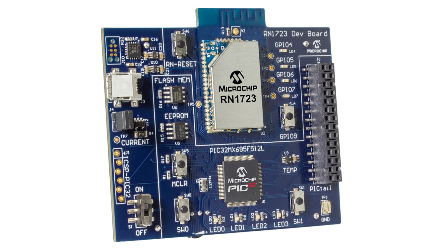 Kit de desarrollo WiFi Microchip RN-1723-LPCM, frecuencia 2.4GHz