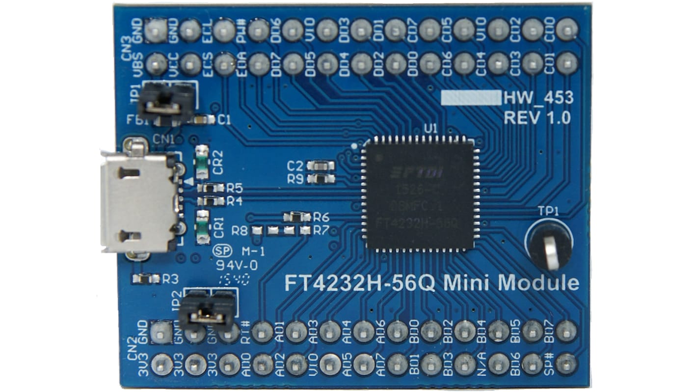Kommunikáció és vezeték nélküli fejlesztőeszköz, FT4232H-56Q MINI MDL, Kiértékelő készlet, Mini-Module