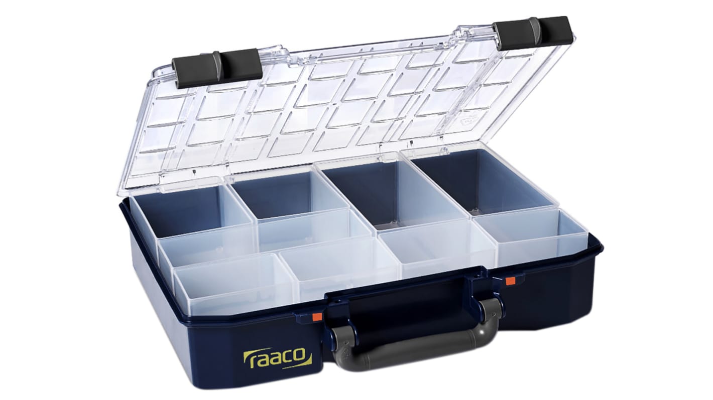 Caja organizadora Raaco de 9 compartimentos ajustables de PP, 337mm x 278mm x 79mm