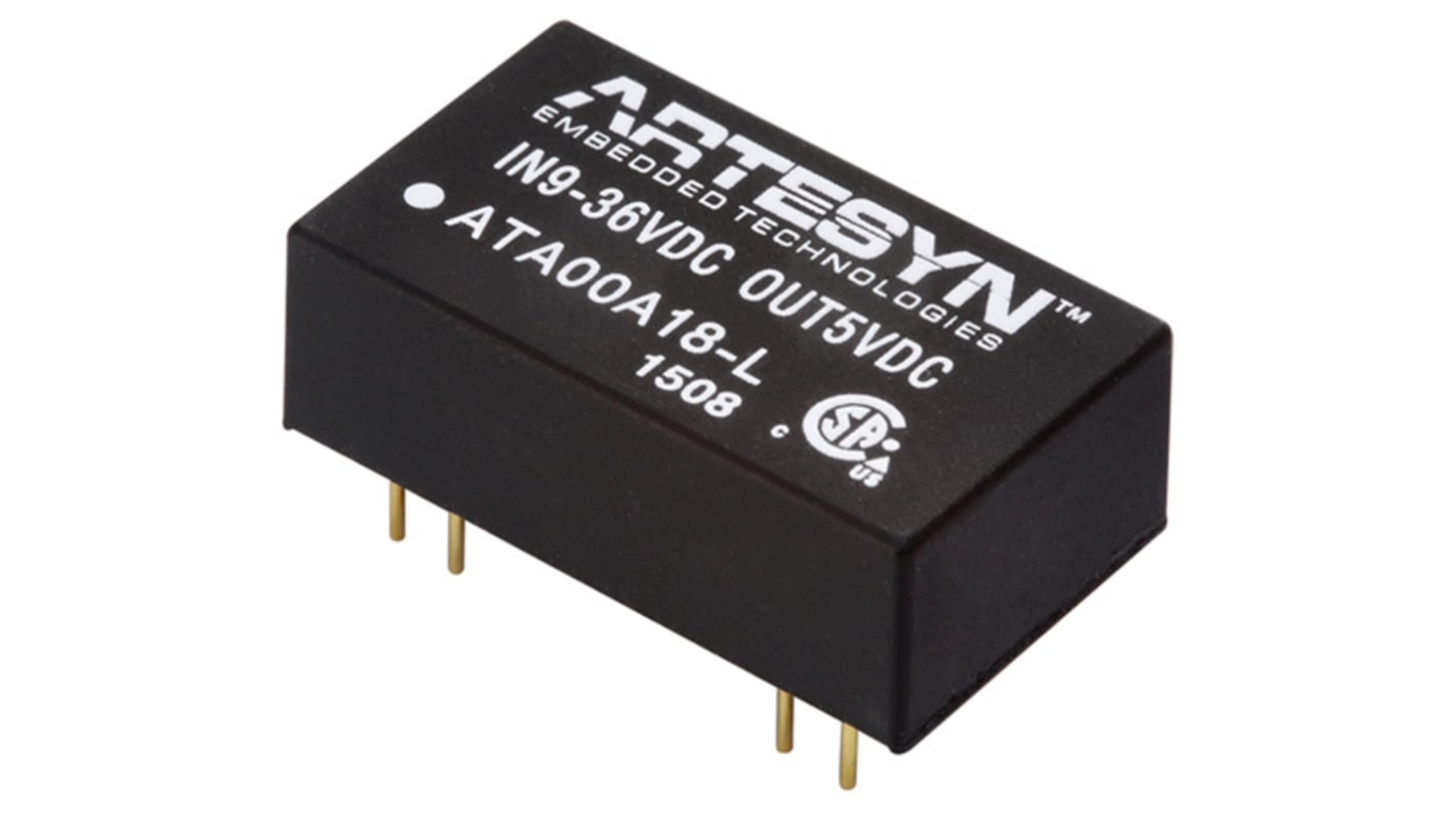 Artesyn Embedded Technologies ATA DC-DC Converter, 3.3V dc/ 600mA Output, 9 → 36 V dc Input, 3W, Through Hole,