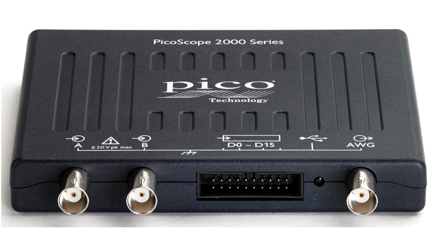 Pico Technology PQ008 PicoScope 2000 Series Digital PC Based Oscilloscope, 2 Analogue Channels, 25MHz, 16 Digital