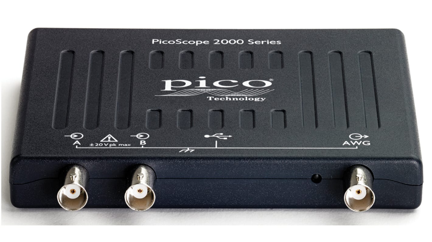 Osciloscopio basado en PC Pico Technology 2208 B, calibrado UKAS, canales:2 A, 100MHZ, interfaz CAN, IIC, LIN, RS232,