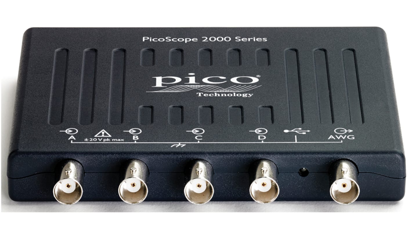 Pico Technology 2405A PicoScope 2000 Series Analogue PC Based Oscilloscope, 4 Analogue Channels, 25MHz - RS Calibrated