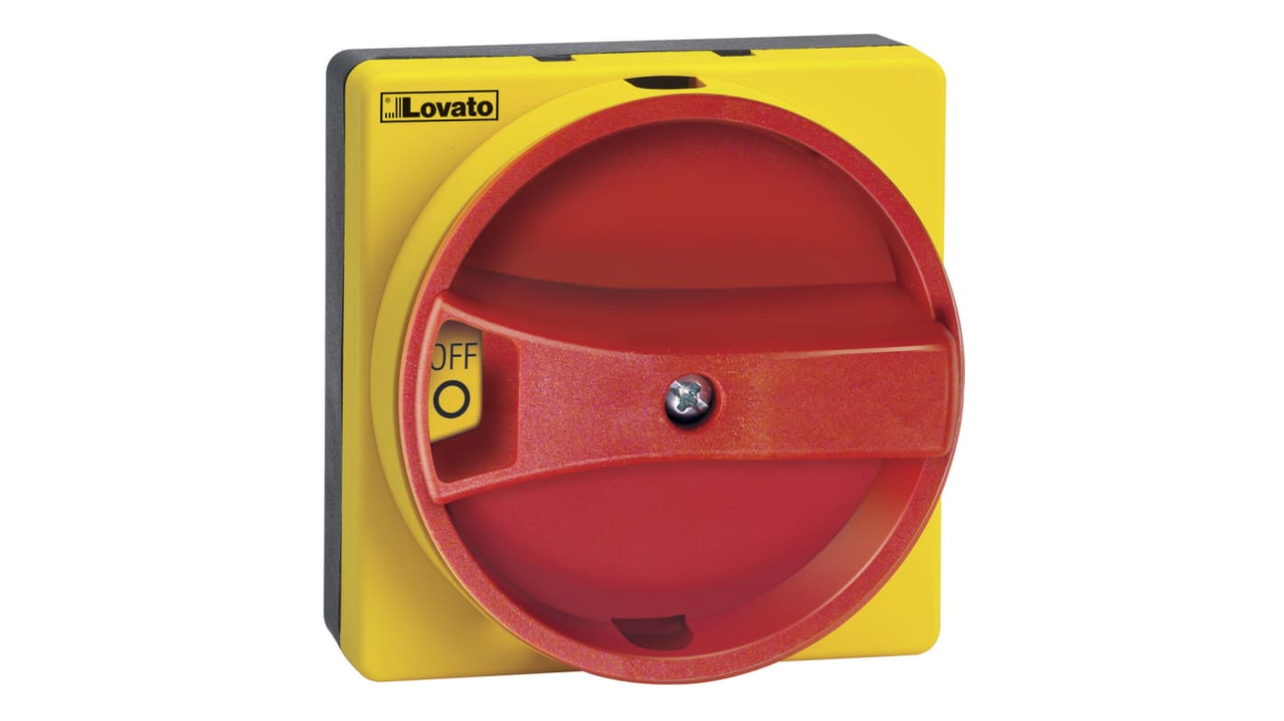 Mando giratorio Lovato, para GA063 SA, GA-A, GA-C, GA-D, tirador Rojo/Amarillo, IP65 GA