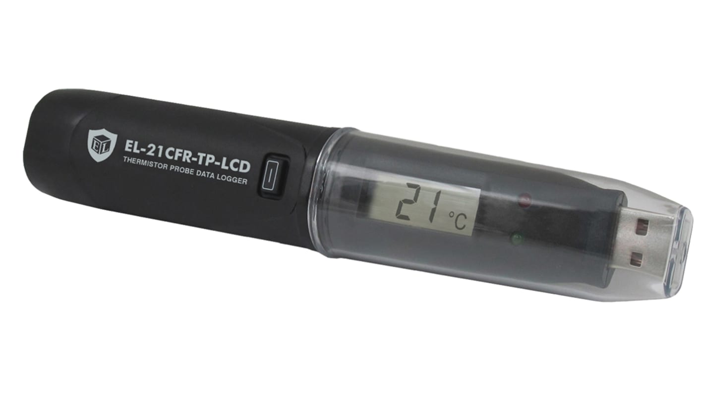 Lascar EL-21CFR-TP-LCD Temperature Data Logger, USB - UKAS Calibration