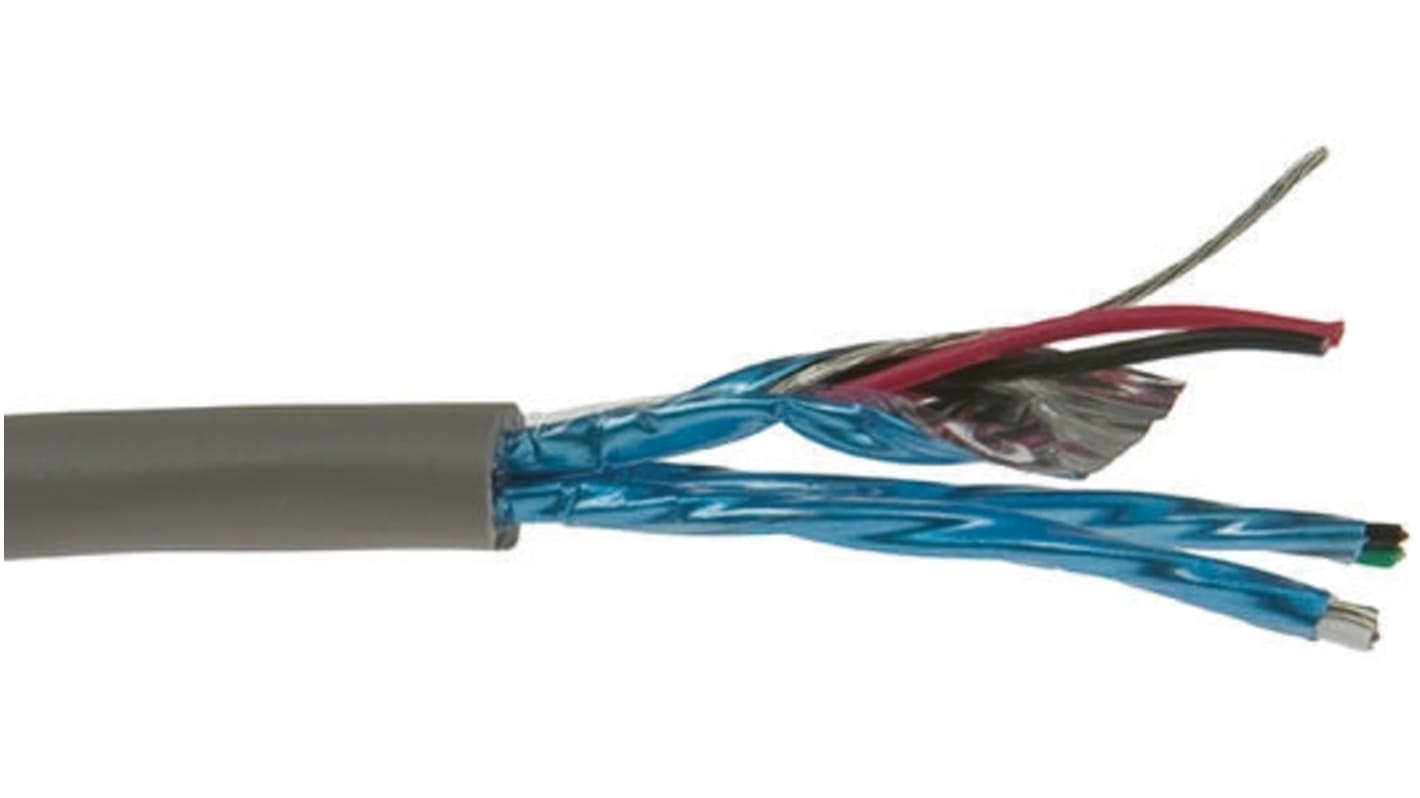 Cable de datos apantallado de par trenzado Alpha Wire Alpha Essentials Communication & Control de 6 conductores, 3