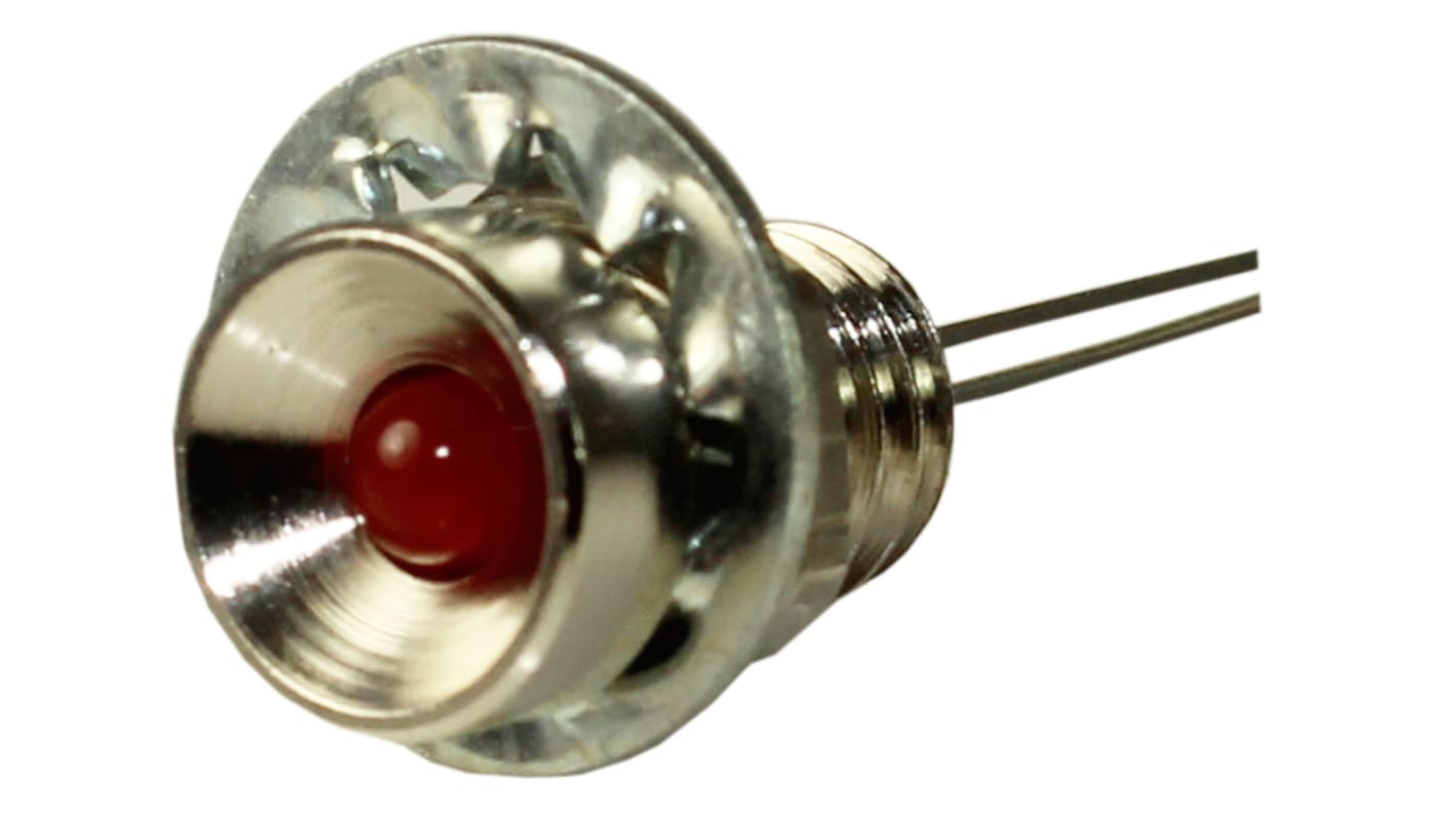 Indicatore da pannello RS PRO Rosso  a LED, 2V cc, Ad incasso, foro da 6.5mm