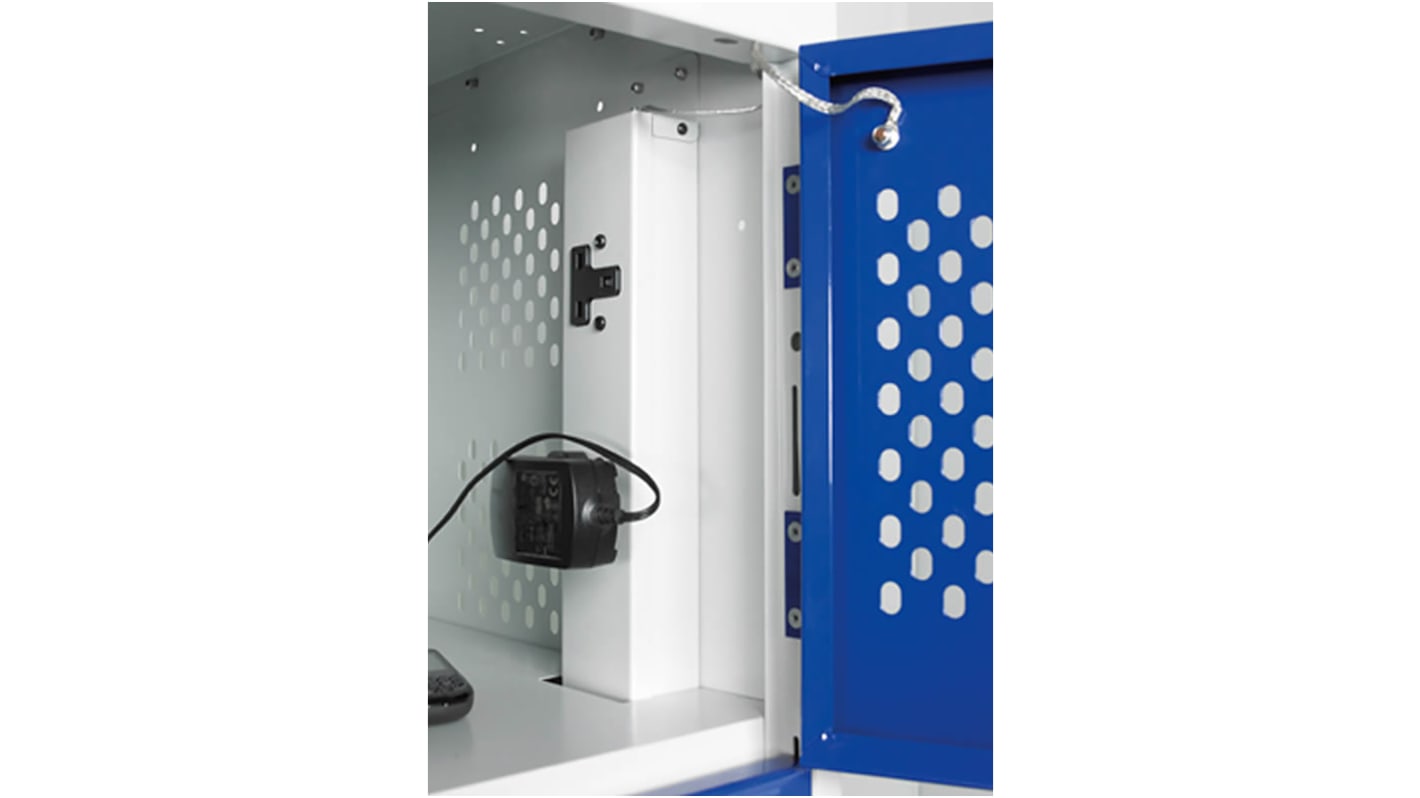 RS PRO 8 Door Vented Mild Steel Blue Locker, 1800 mm x 300 mm x 450mm
