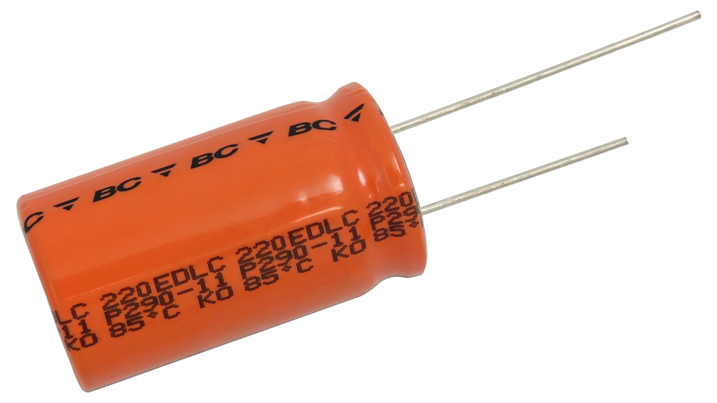 Vishay 40F Supercapacitor -20 → +50% Tolerance, 220 EDLC 2.7V dc, Through Hole