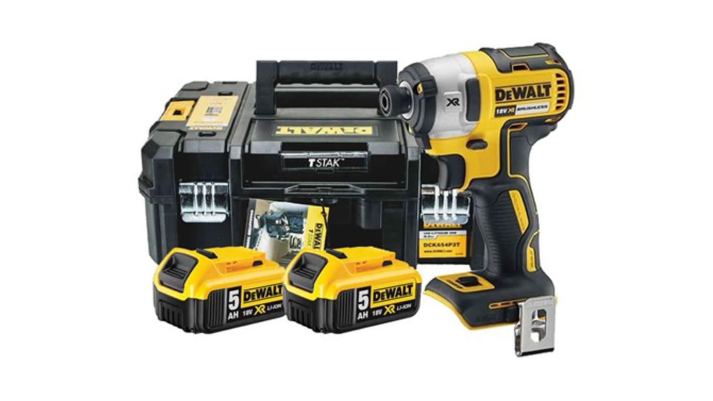 DeWALT DCF887P2-GB 1/4 Zoll Schlagschrauber 18V Bürstenlos, UK-Netzstecker, 3250U/min