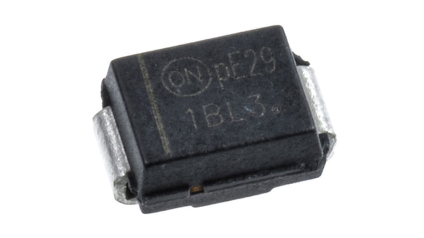 Diodo, MBRS130LT3G, 2A, 30V Conexión de silicio, DO-214AA (SMB), 2-Pines 440mV