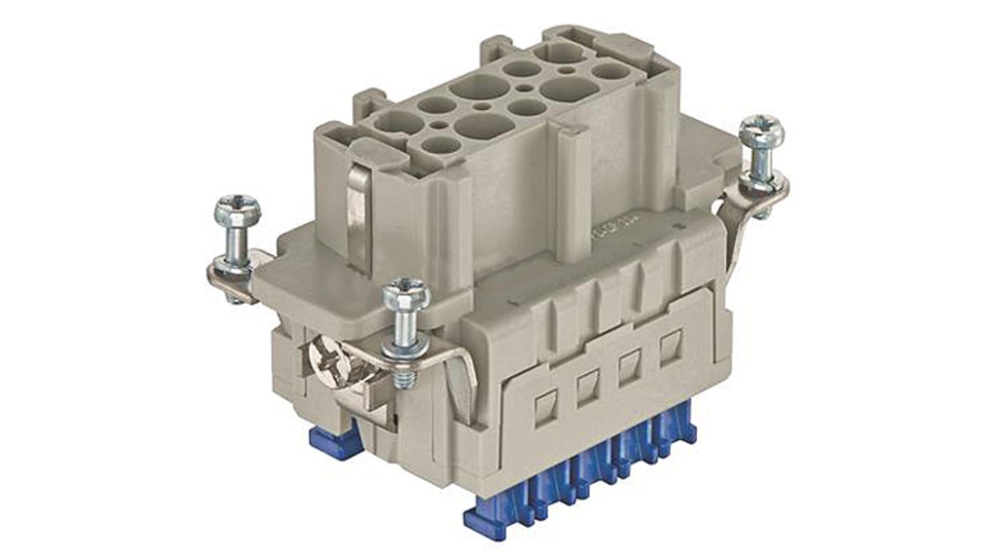 HARTING Han ES Press Industrie-Steckverbinder Kontakteinsatz, 10-polig 16A Buchse, Käfigklemme