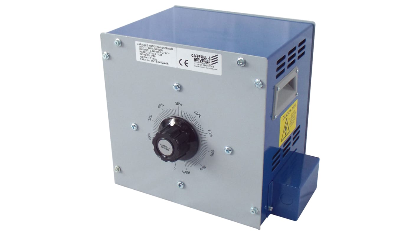 Variac Carroll & Meynell, 4.9kVA, primario 240V, 1 fase