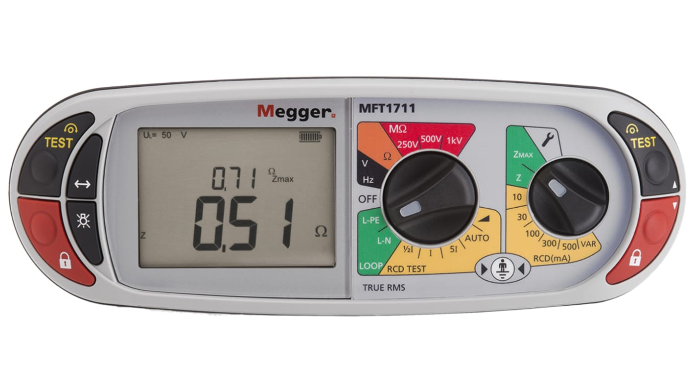 Megger MFT1711 Multifunction Tester, 250V , Earth Resistance Measurement With Wireless UKAS Calibration