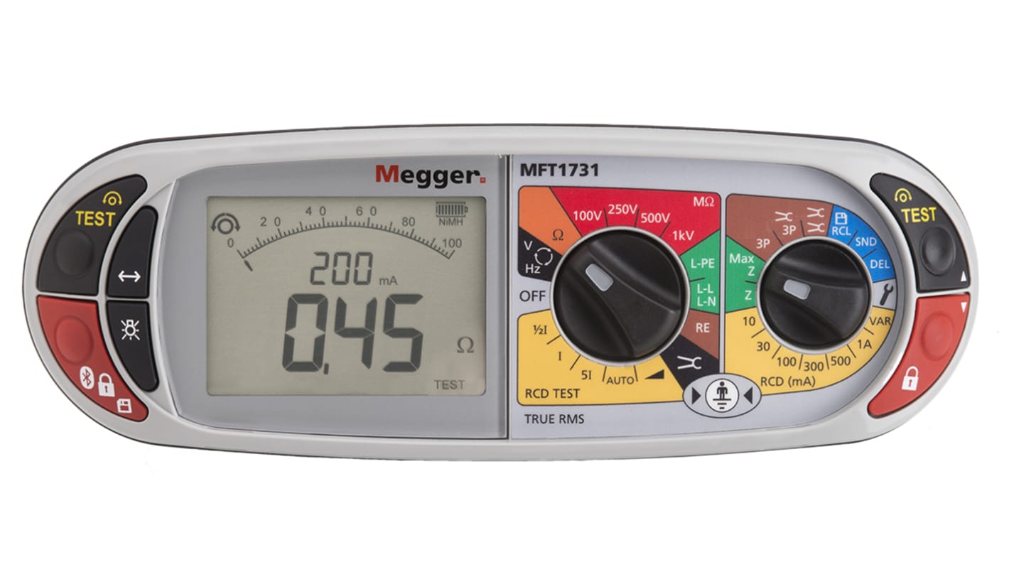 Megger MFT1731 Elinstallationtester, CAT III 600 V, CAT IV 300 V, RSCAL kalibreret, BS 1363, LT 300-EN-BS