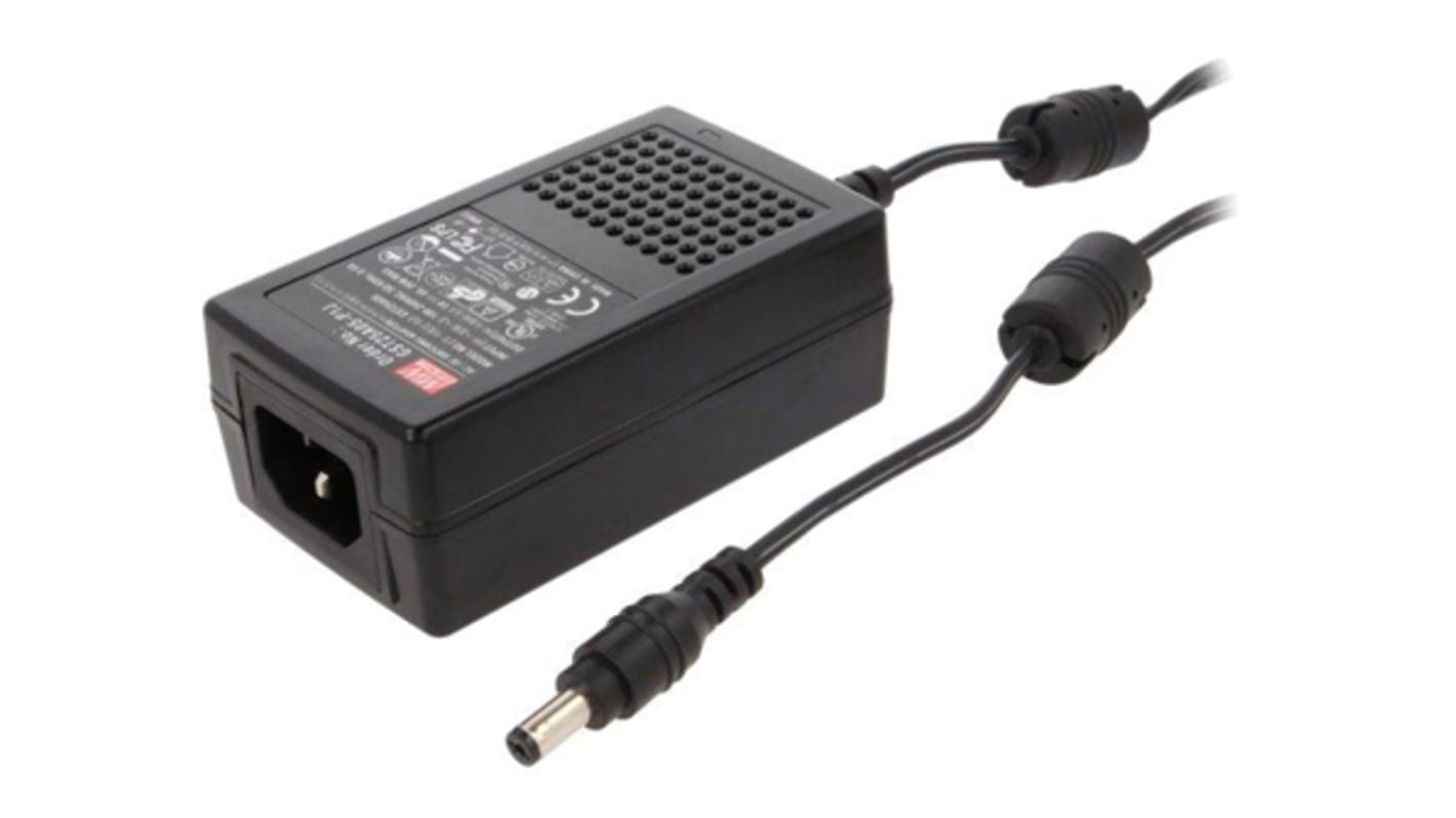 MEAN WELL 25W Power Brick AC/DC Adapter 15V dc Output, 0 → 1.66A Output