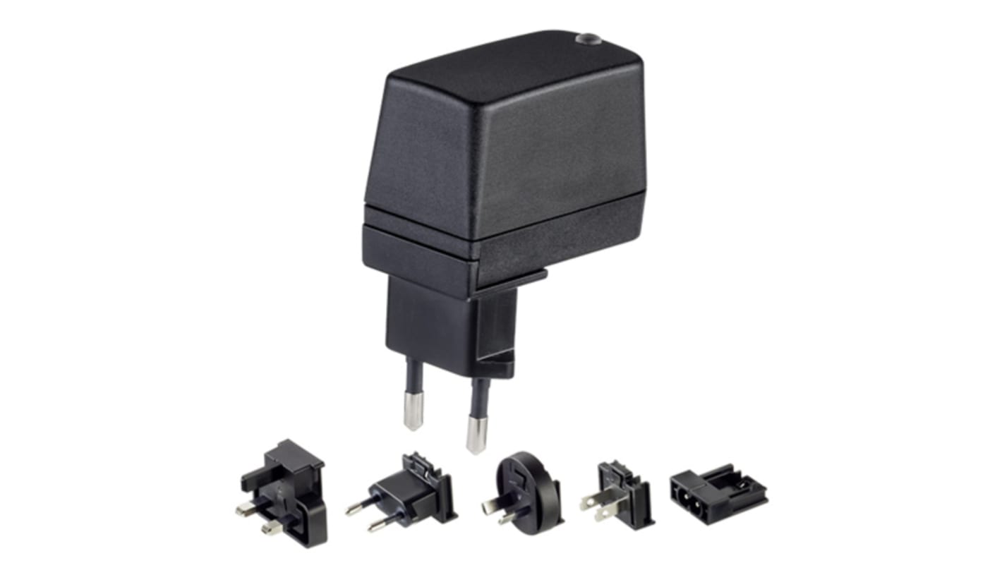 Hálózati adapter 5V dc 1 kimenetes AC/DC adapter, 1.4A, 7W, dugasz típusa: Cserélhető