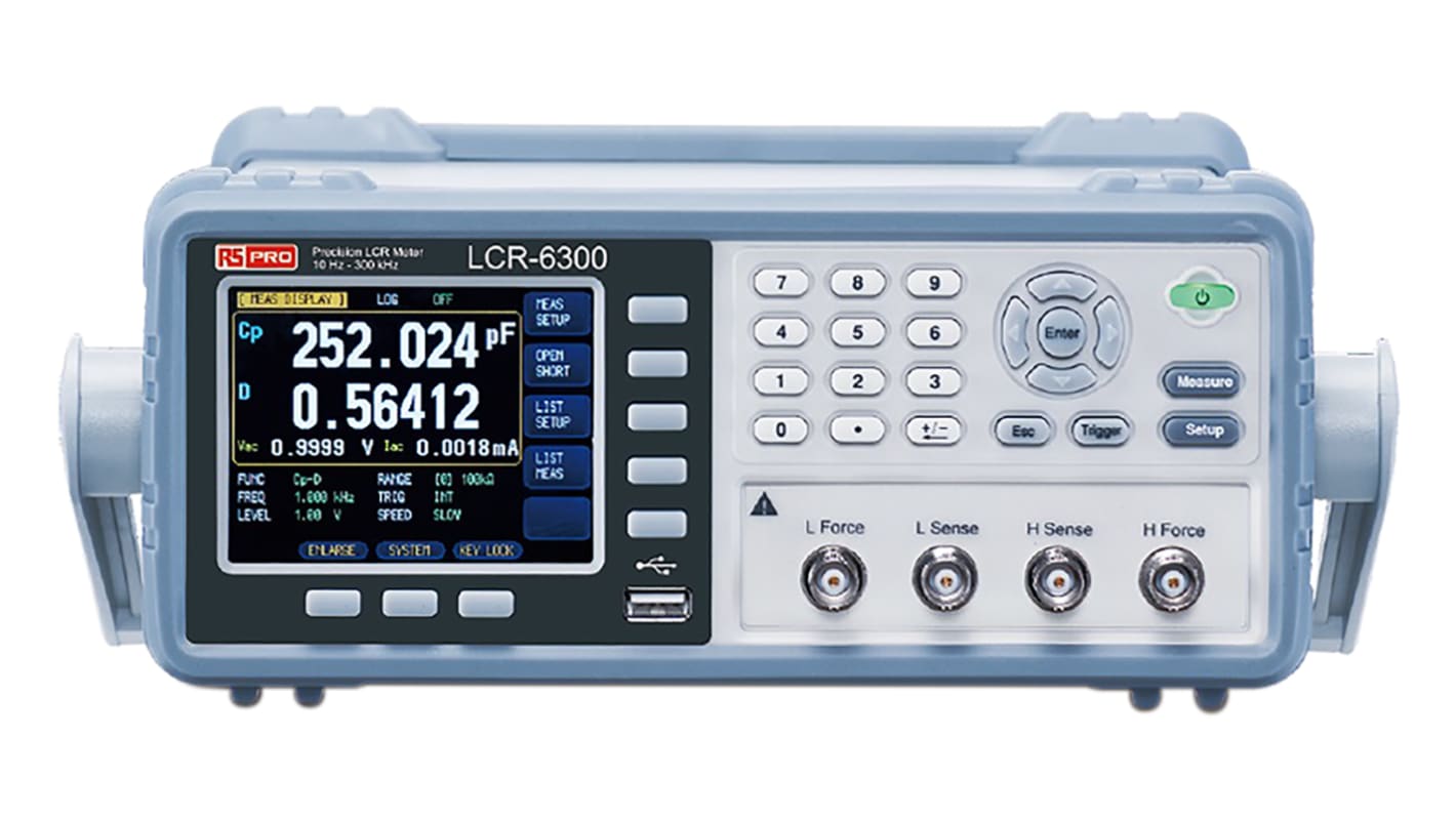 RS PRO LCR-Messgerät 9999.99mF 99,9999 MΩ 9999.99H, ISO-kalibriert, Tischgerät LCD