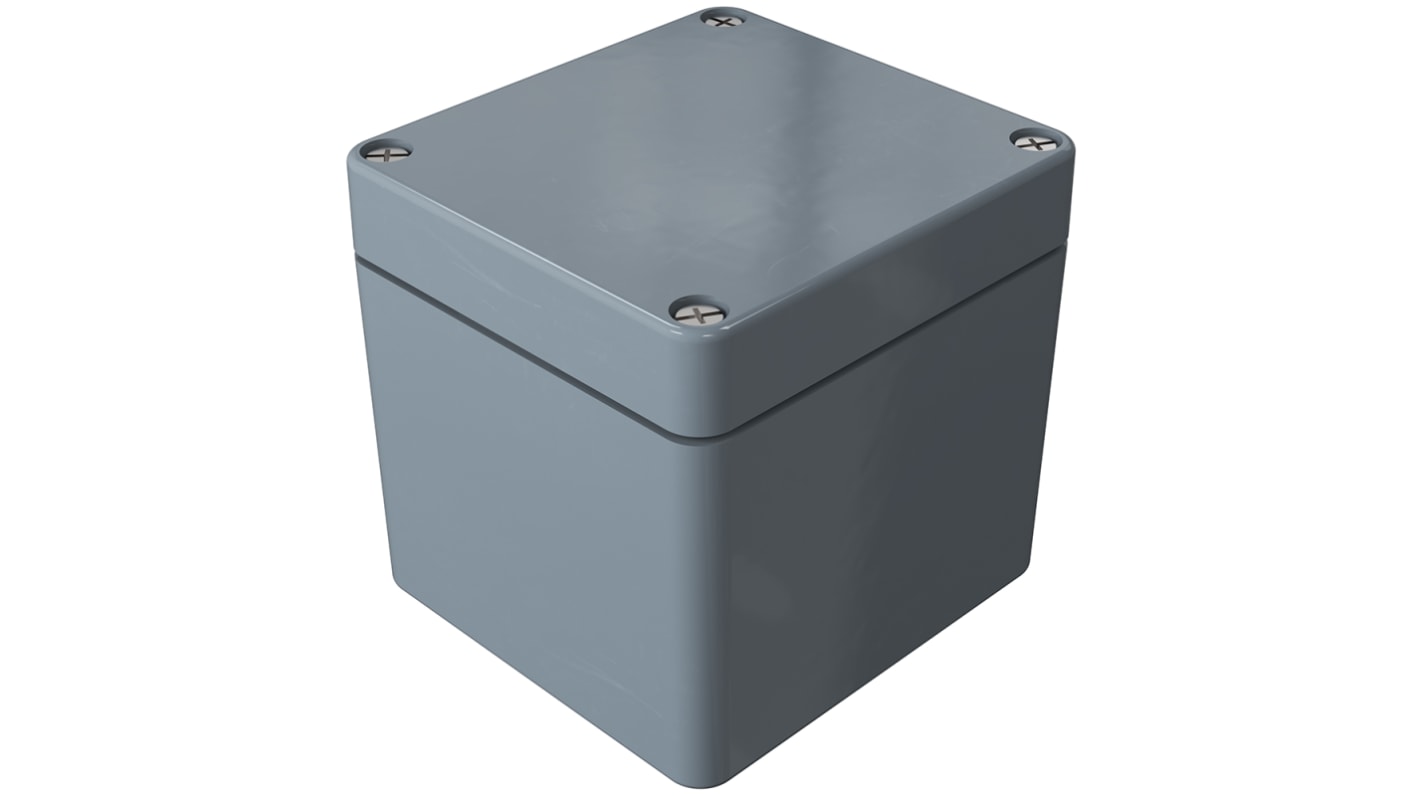 Rose Polyester Standard Series Grey Glass Fibre Reinforced Polyester Enclosure, IP66, IK08, Grey Lid, 80 x 75 x 75.5mm