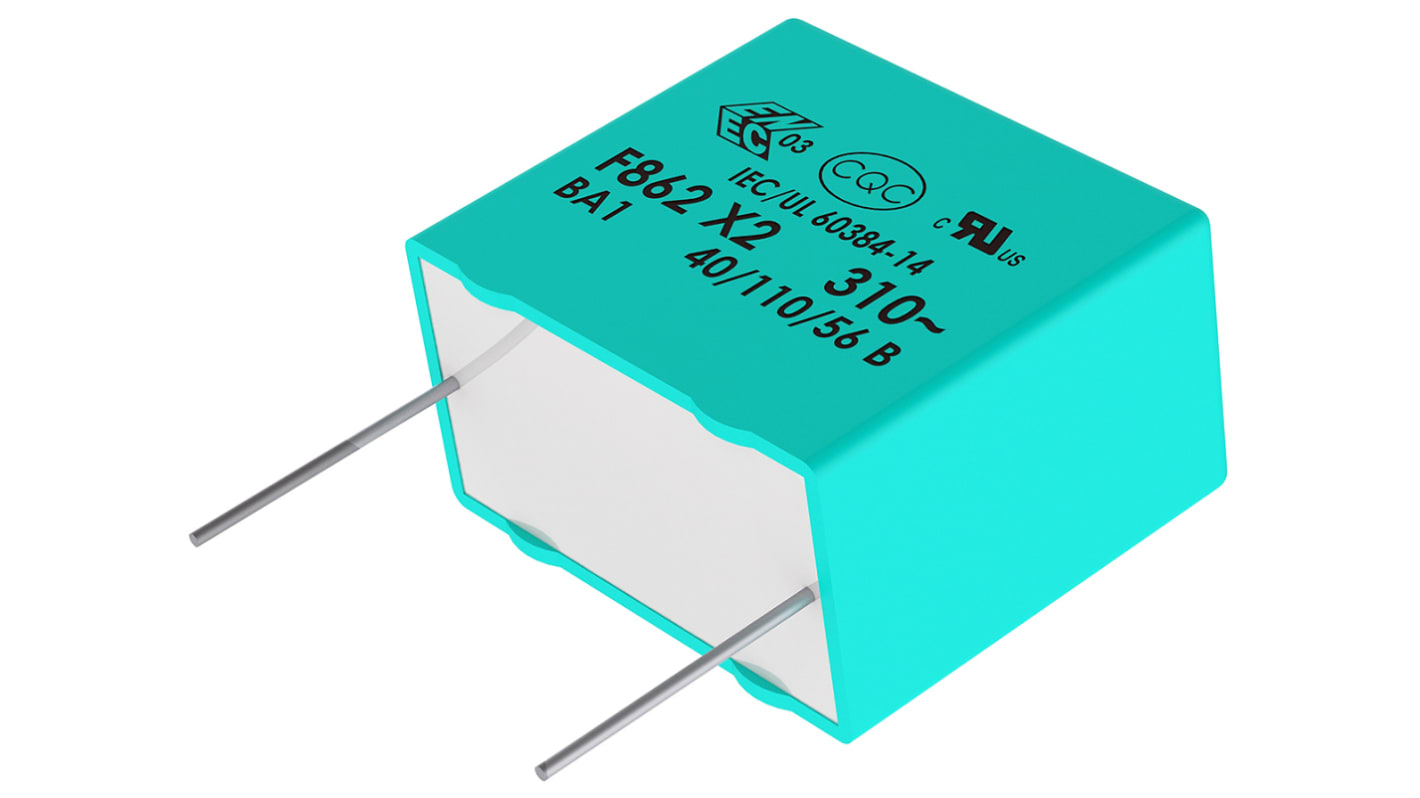 KEMET F862 X2 Folienkondensator 2.2μF ±10% / 310V ac, THT Raster 27.5mm