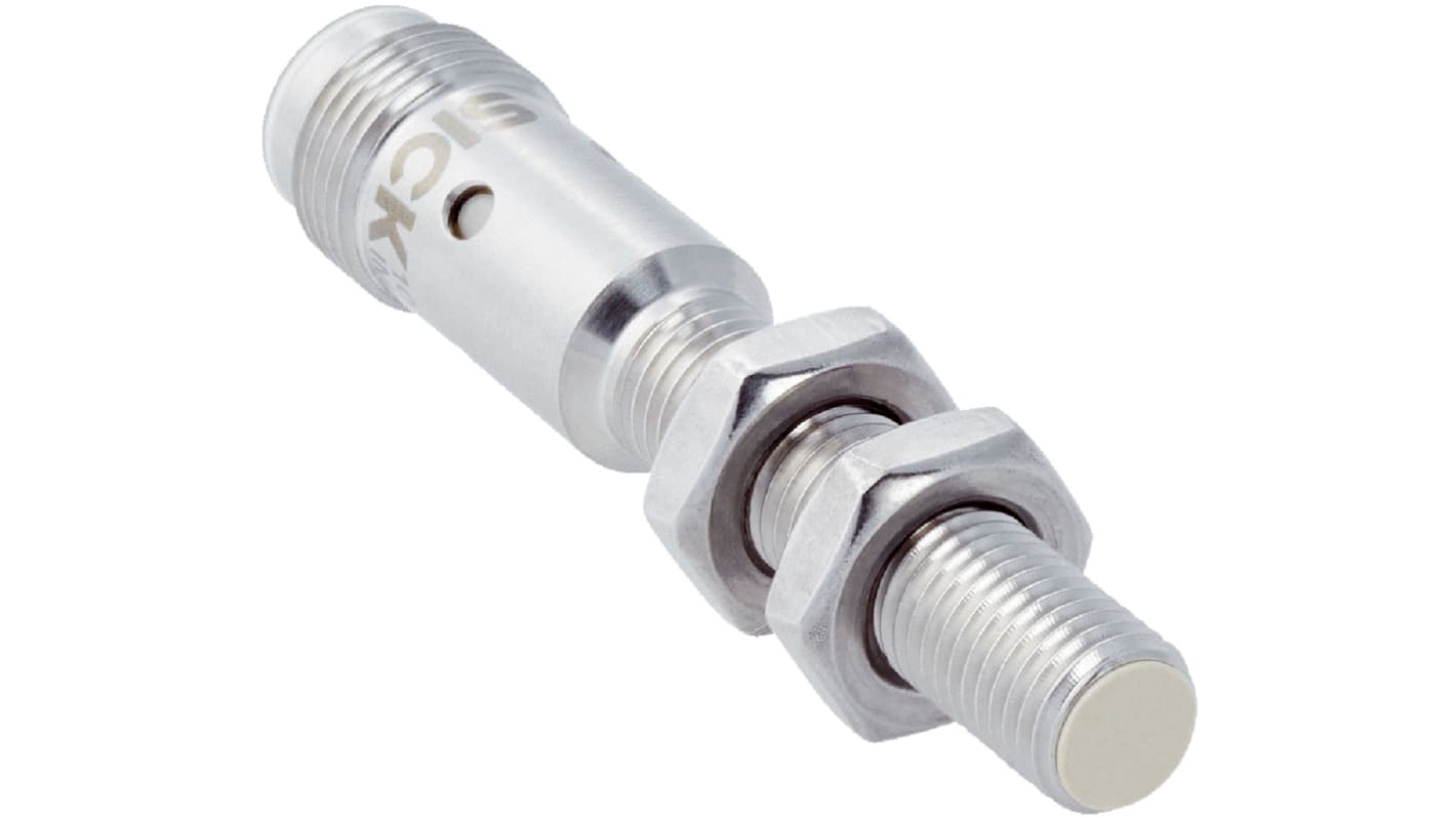 Sick Inductive Barrel-Style Proximity Sensor, M8 x 1, 2 mm Detection, PNP Output, 10 → 30 V dc, IP68, IP69K