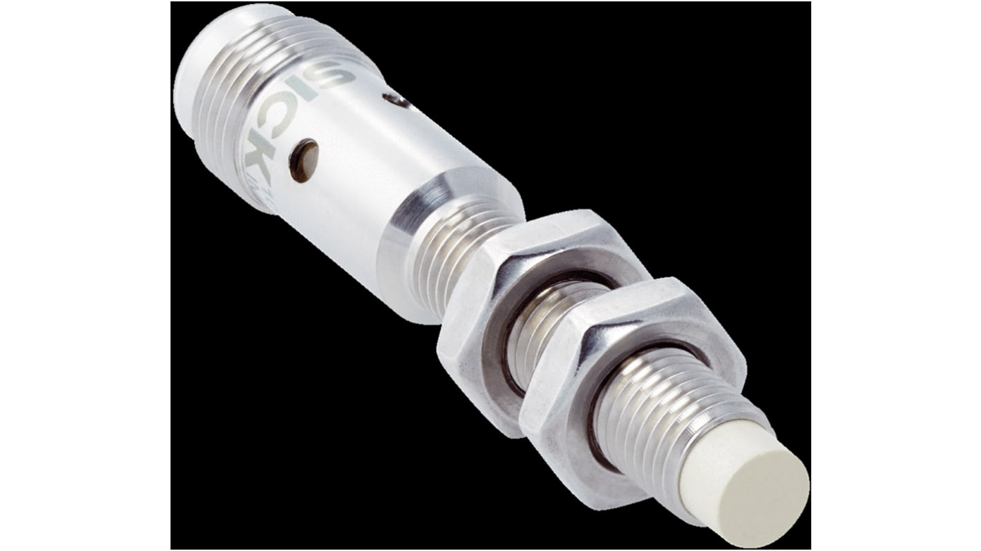 Sick Inductive Barrel-Style Proximity Sensor, M8 x 1, 4 mm Detection, PNP Output, 10 → 30 V dc, IP68, IP69K