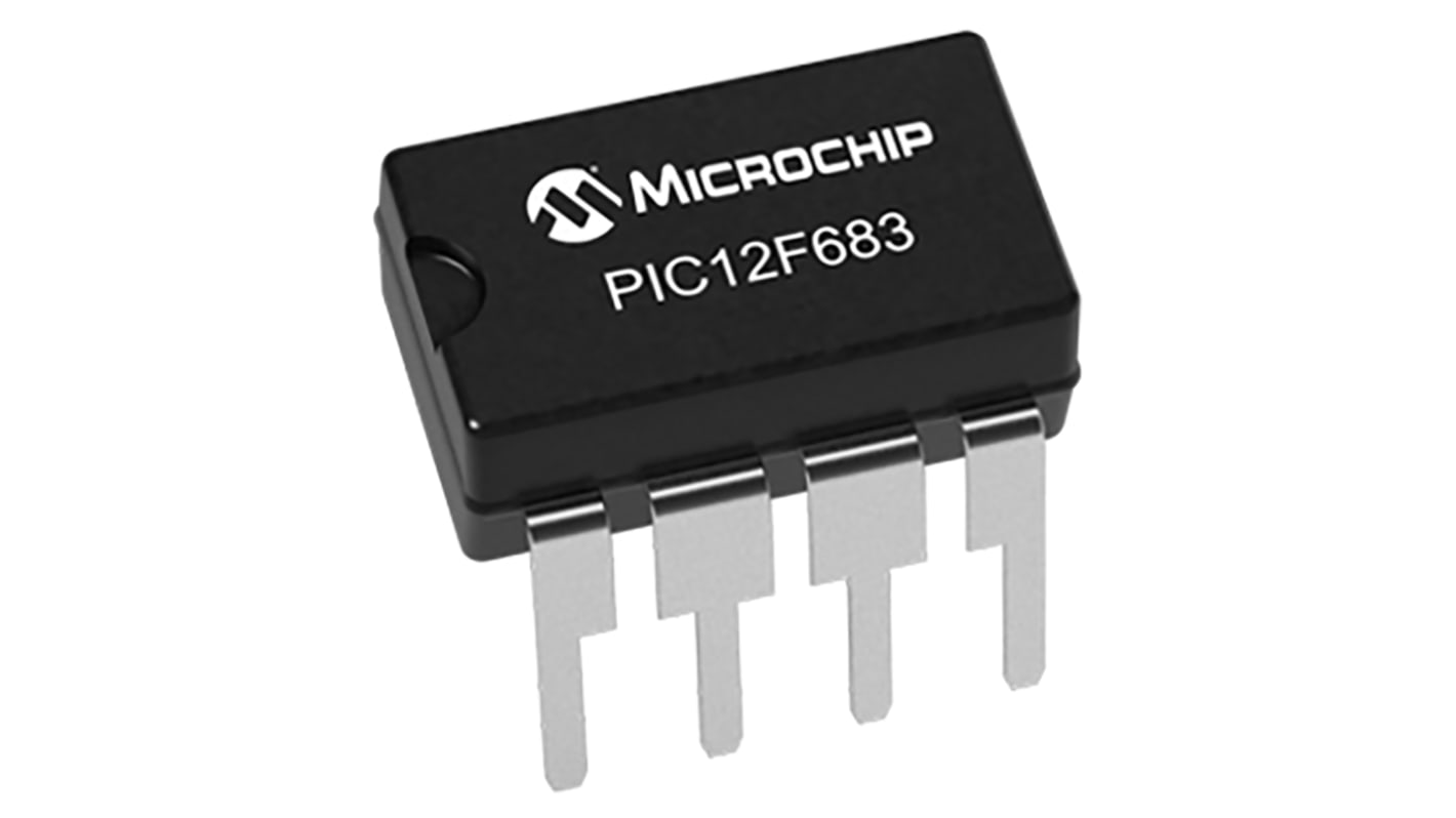 Microchip PIC12F683-I/P, 8bit PIC Microcontroller, PIC12F, 20MHz, 3.5 kB Flash, 8-Pin PDIP