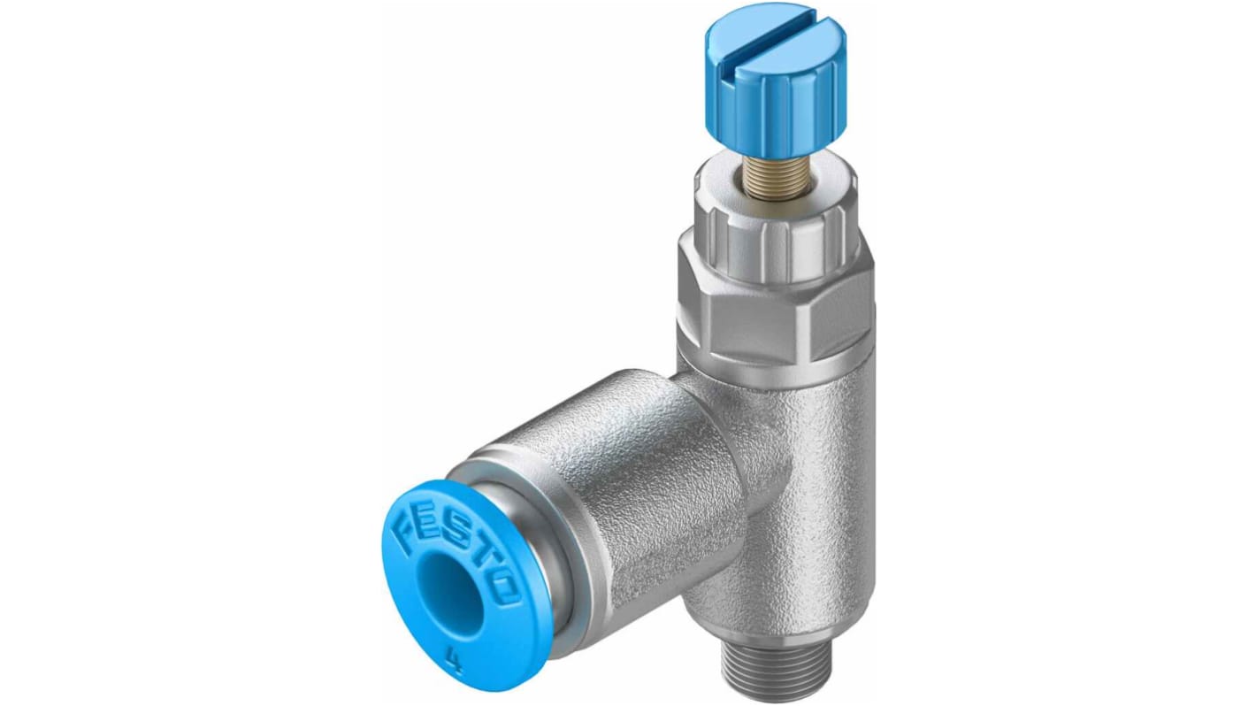 Festo GRLA Series Tube Exhaust Valve, 4mm Tube Inlet Port x M5 Male Outlet Port x 4mm Tube Outlet Port, 197577