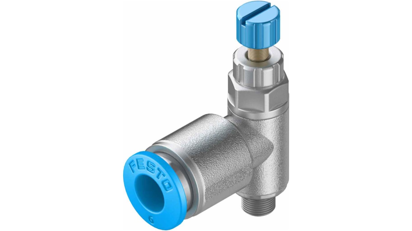 Festo GRLA Series Tube Exhaust Valve, 6mm Tube Inlet Port x M5 Male Outlet Port x 6mm Tube Outlet Port, 197578