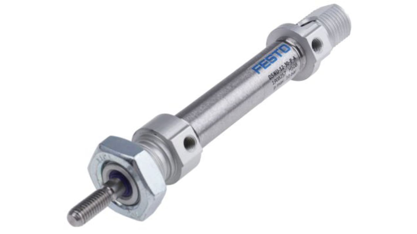 Festo Pneumatic Cylinder - 19190, 12mm Bore, 25mm Stroke, DSNU Series, Double Acting