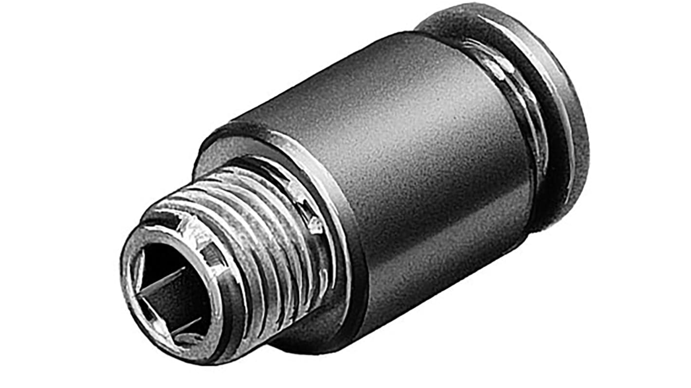 Festo QS Series Straight Threaded Adaptor, R 1/2 Male to Push In 10 mm, Threaded-to-Tube Connection Style, 190648