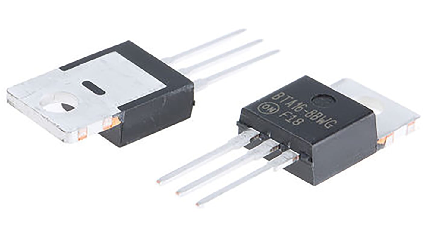 TRIAC 800V, 800V 16A, kapu indítófesz.: 1.7V, 50mA, TO-220, 3-tüskés