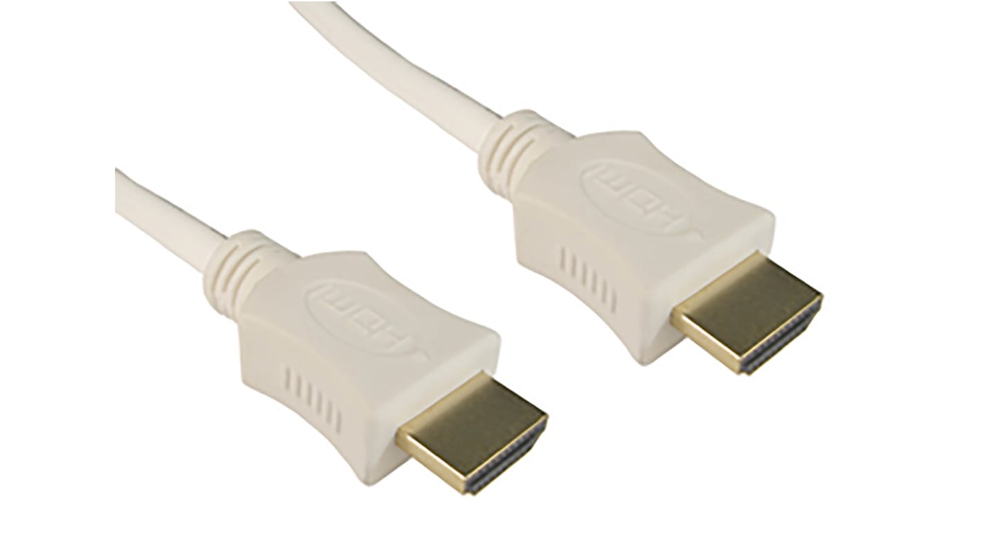 RS PRO HDMI-Kabel A HDMI B HDMI Stecker, 0.5m, Weiß