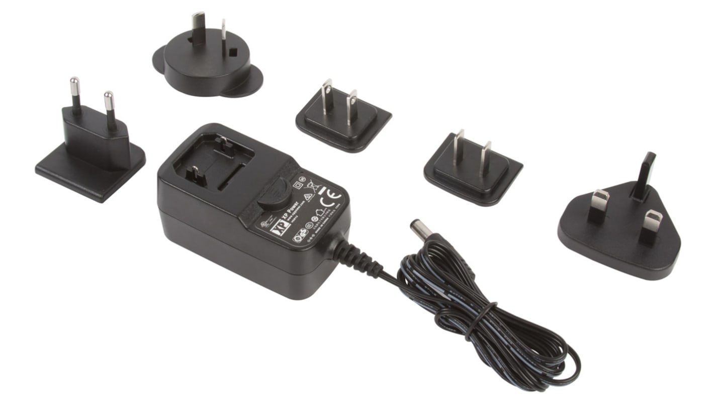 Hálózati adapter 24V dc 1 kimenetes AC/DC adapter, 1A, 24W, dugasz típusa: Cserélhető