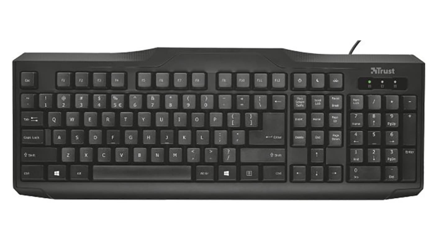 Trust Wired USB Compact Keyboard, QWERTY (UK), Black